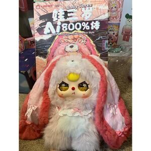 Baby Three 800% AI CONFIRMED Pink Bunny With Liquid GOLD eyes